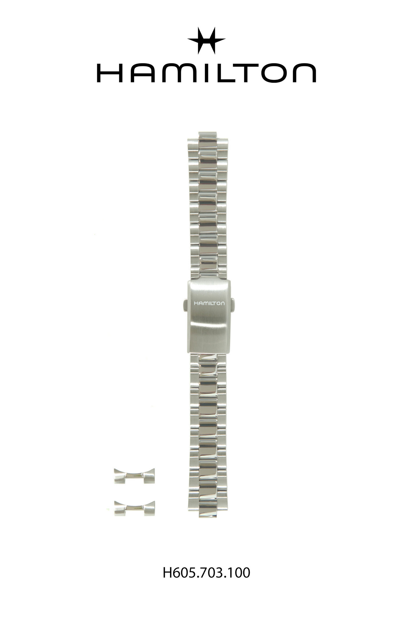 Hamilton Khaki Officer Steel Watch Bracelet 18-mm Ref H695.703.100 - Genuine OEM