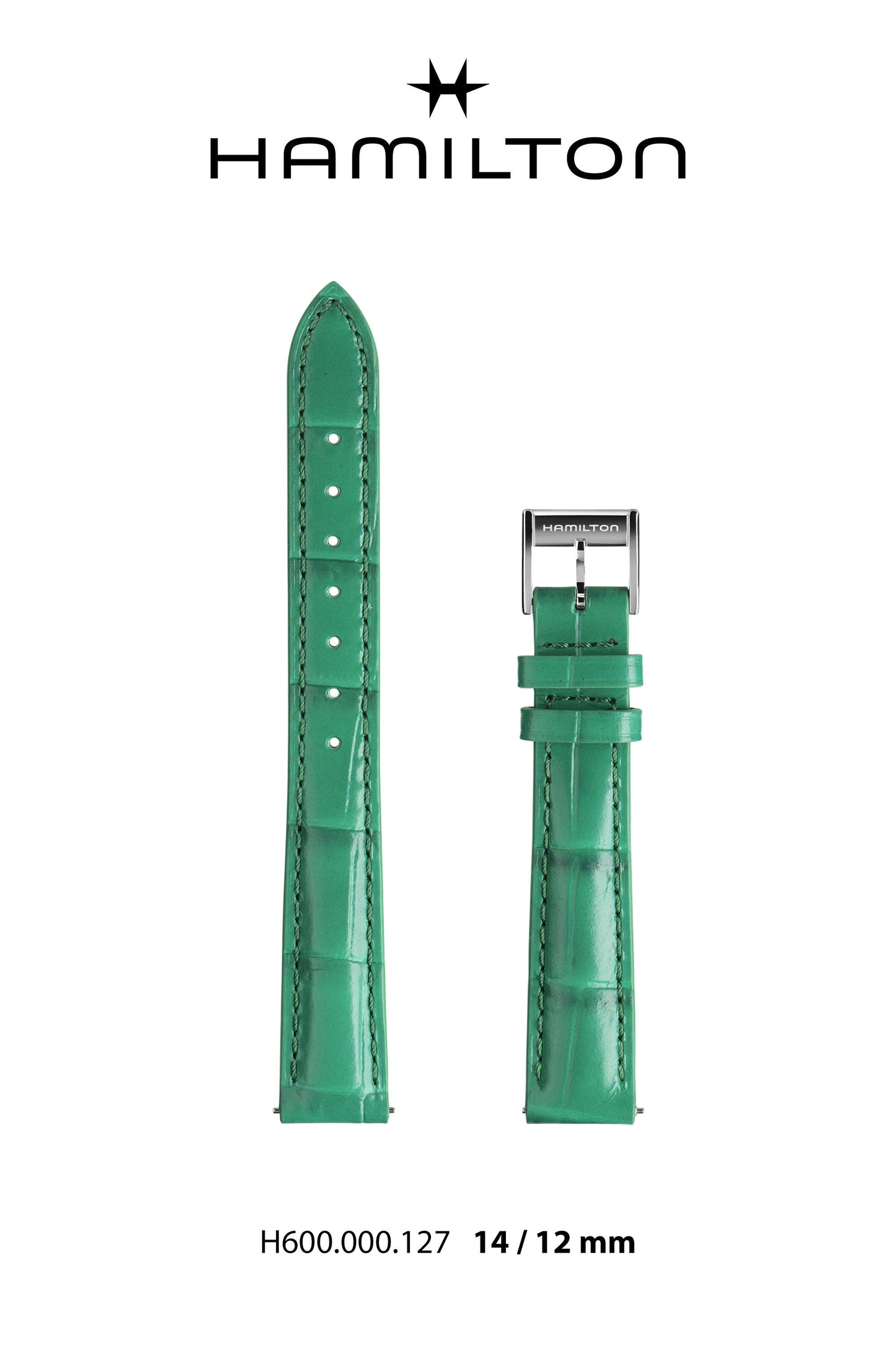 Hamilton JM Lady Leather-Green Watch Strap 14-mm Ref H690.000.127 - Genuine OEM