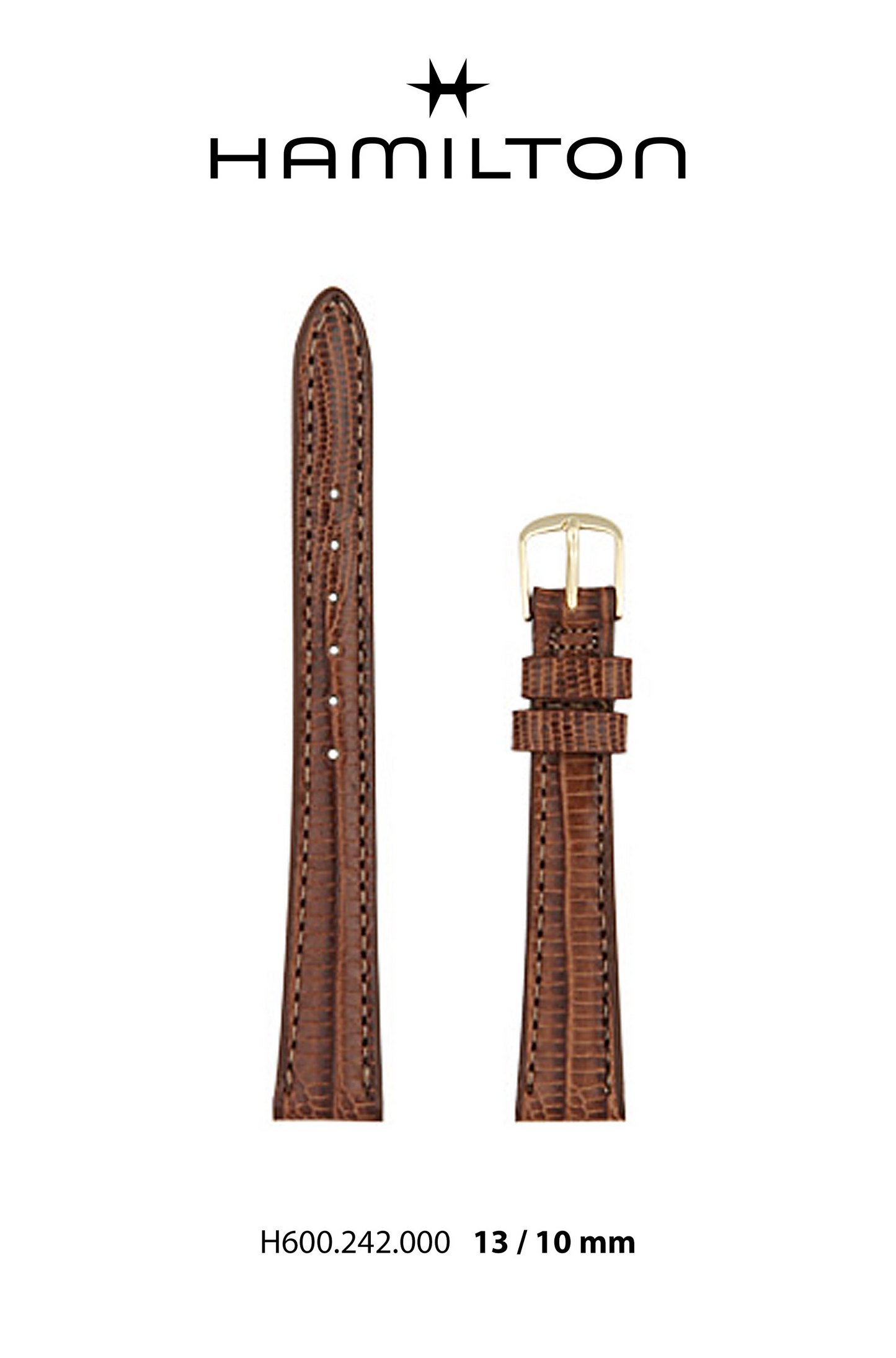 Hamilton Ventura Leather-Brown Watch Strap 13-mm Ref H690.242.000 - Genuine OEM