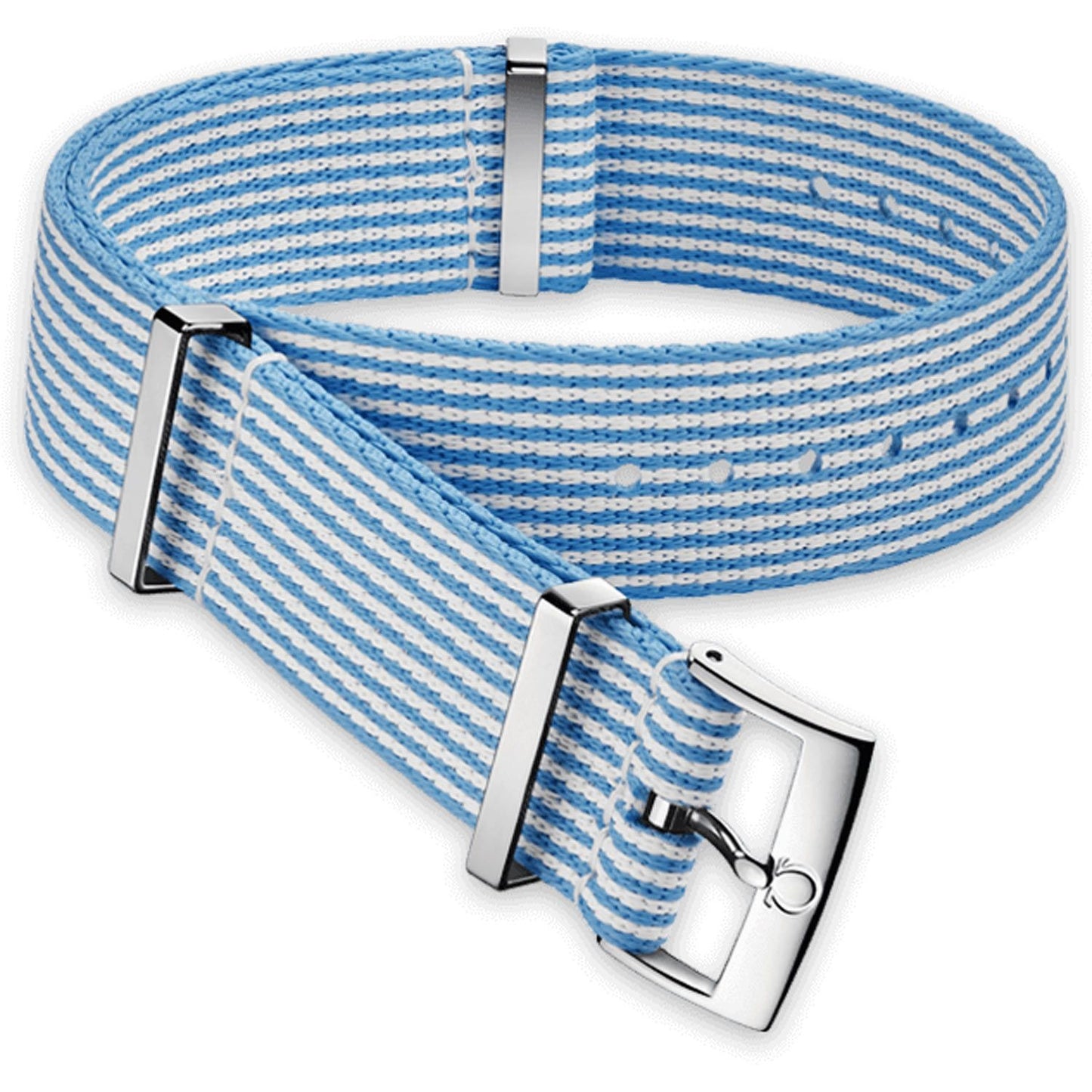 OMEGA Nylon Blue Striped Strap 20MM Standard Buckle Ref 031CWZ010682, 7613304233628 - Genuine OEM