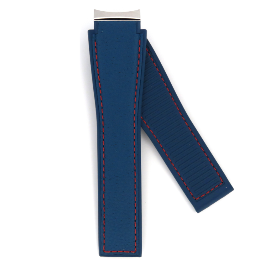 TAG Heuer FT6120 CAR201R Carrera Blue Rubber/Blue Calfskin Strap 21mm - Genuine OEM