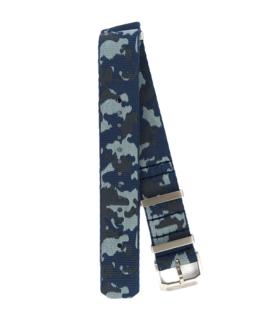 TAG Heuer BC0910 WAY208D Aquaracer Blue Camo Nylon Strap 21.5mm - Genuine OEM
