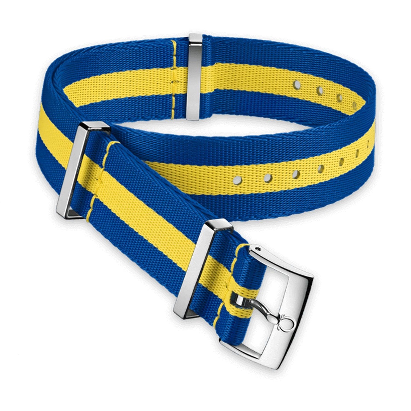 OMEGA NATO Yellow & Blue Strap 20MM Standard Buckle Ref 031CWZ010660, 7613304233369 – Genuine OEM