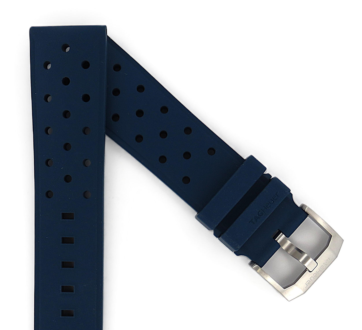 TAG Heuer Formula 1 BT0042 CAZ1014 Rubber strap, blue / satin-finished steel clasp buckle  21.5mm - Genuine OEM