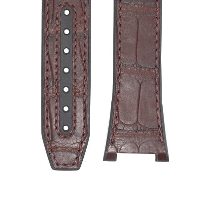 OMEGA Constellation 131.23.41.21.11.001 Bordeaux Rubber-Alligator Strap LONG 24.4mm Ref 032RUZ016063 EAN 7613304325811 – Genuine OEM