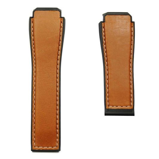 TAG Heuer Connected II Modular 45 FT6110/1 SBF8A5000 Black Rubber/Chestnut Calfskin Strap 22mm - Genuine OEM