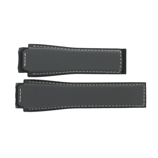TAG Heuer FT6073 SAR8A80 Connected Black Rubber/Grey Calfskin Strap 22mm - Genuine OEM