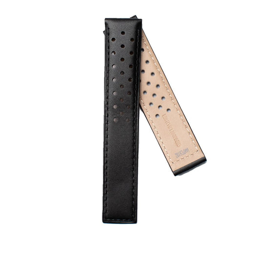 TAG Heuer Carrera FC6182 CV2110 Black with holes Calfskin Strap 19mm - Genuine OEM