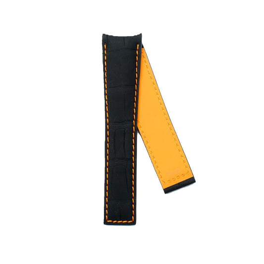 TAG Heuer Carrera CAR2A81 FC6268 Black with Orange stitching Alligator Leather Strap 22mm - Genuine OEM