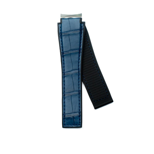 TAG Heuer Carrera FC6430 CBG2011 Black rubber and blue alligator leather Strap with built in attachment 21.50mm - Genuine OEM