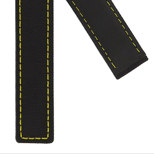 TAG Heuer Aquaracer Premium FC6446 WBD218B-0 Black with yellow stitching Nylon Strap 20.5mm - Genuine OEM