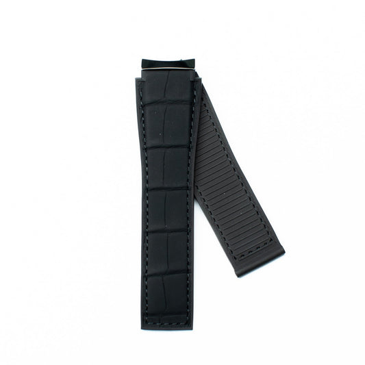 TAG Heuer Carrera FC6450 CBG2A12 Black rubber and black alligator leather Strap 22.5mm - Genuine OEM