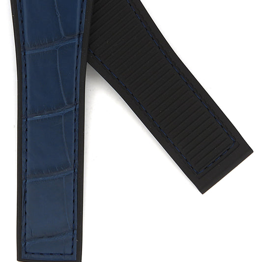 TAG Heuer Carrera FC6471 CAR5A98 Black rubber and blue alligator leather Strap 22mm - Genuine OEM