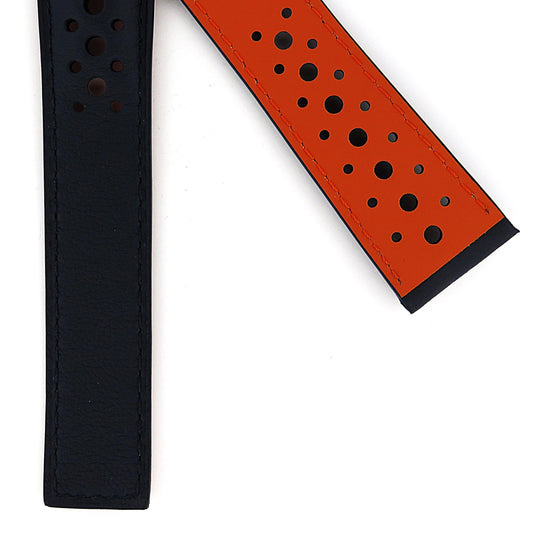 TAG Heuer CBL2115 Monaco FC6494-0XS Extra Short Strap Blue holes with orange lining calfskin Strap 22mm - Genuine OEM (Copy) (Copy)