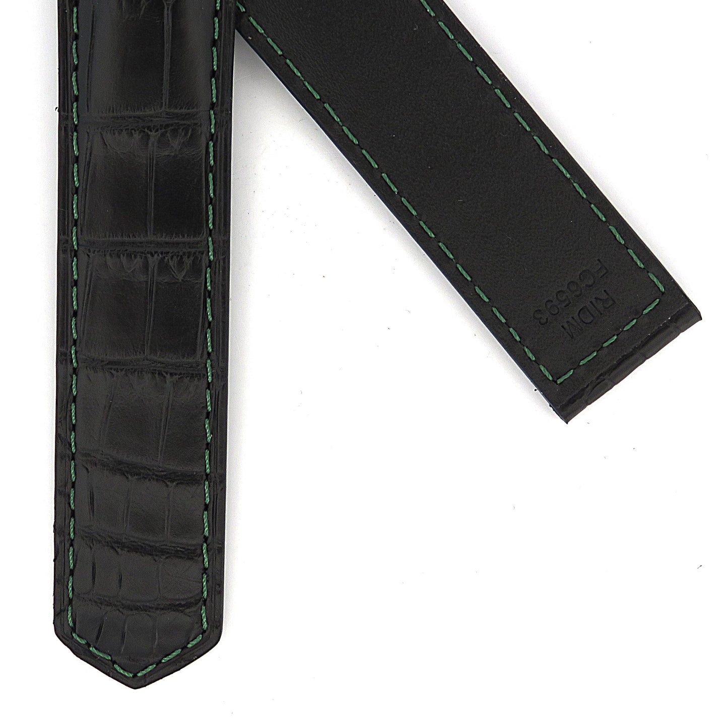TAG Heuer Carrera FC6593 WBN2018 Black Alligator with green stitching Strap 21.5mm - Genuine OEM
