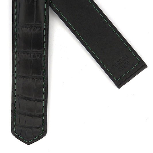 TAG Heuer Carrera FC6593 WBN2018 Black Alligator with green stitching Strap 21.5mm - Genuine OEM