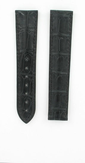 OMEGA Seamaster/Speedmaster 260.23.031 Alligator Padded Hand-Sewn Black Strap LONG 21mm Ref 98000093L, 7612882517540 – Genuine OEM