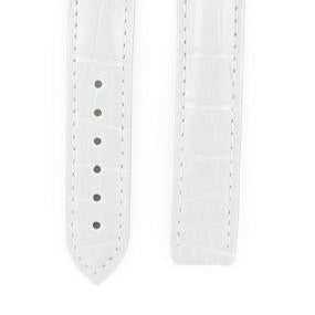 OMEGA De Ville 422.18.35.50.05.001 White Domed Alligator Leather Strap SHORT 17mm Ref 98000202S, 7612882706852– Genuine OEM