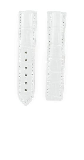 OMEGA De Ville 422.18.35.50.05.001 White Domed Alligator Leather Strap LONG 17mm Ref 98000202L, 7612882706869– Genuine OEM