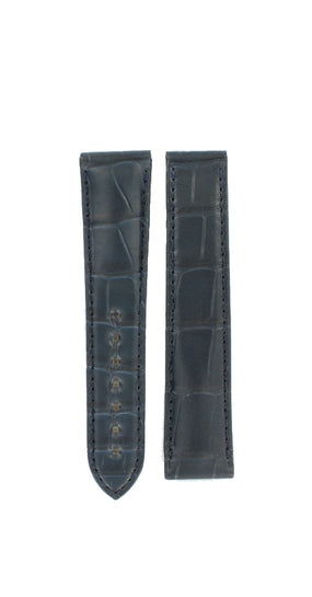 OMEGA Seamaster 231.13.432.20.30.001 Alligator FU Skin Blue Domed Strap 21mm Ref 98000412, 7612882969974 – Genuine OEM