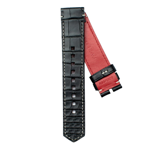 TAG Heuer Autavia FC8279 CBE511A Black with Red Lining Alligator Strap 21mm - Genuine OEM