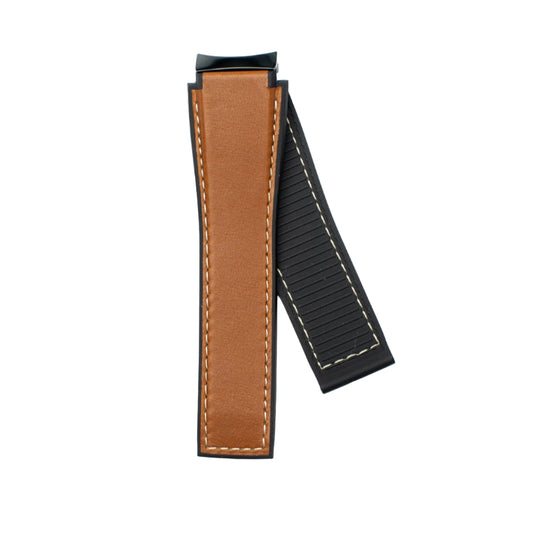 TAG Heuer Carrera FT6169 CBG2A10 Black Rubber Brown Calfskin Strap 22.5mm - Genuine OEM