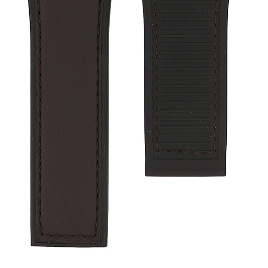 TAG Heuer Carrera FT6181 CAR5A8E Black Rubber and Chestnut Calfskin Strap 22mm - Genuine OEM