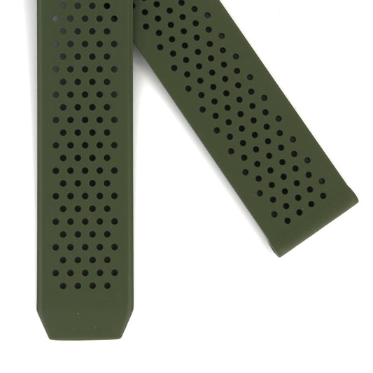 TAG Heuer Connected FT6185 SBG8A10 Khaki Rubber Strap 22mm - Genuine OEM