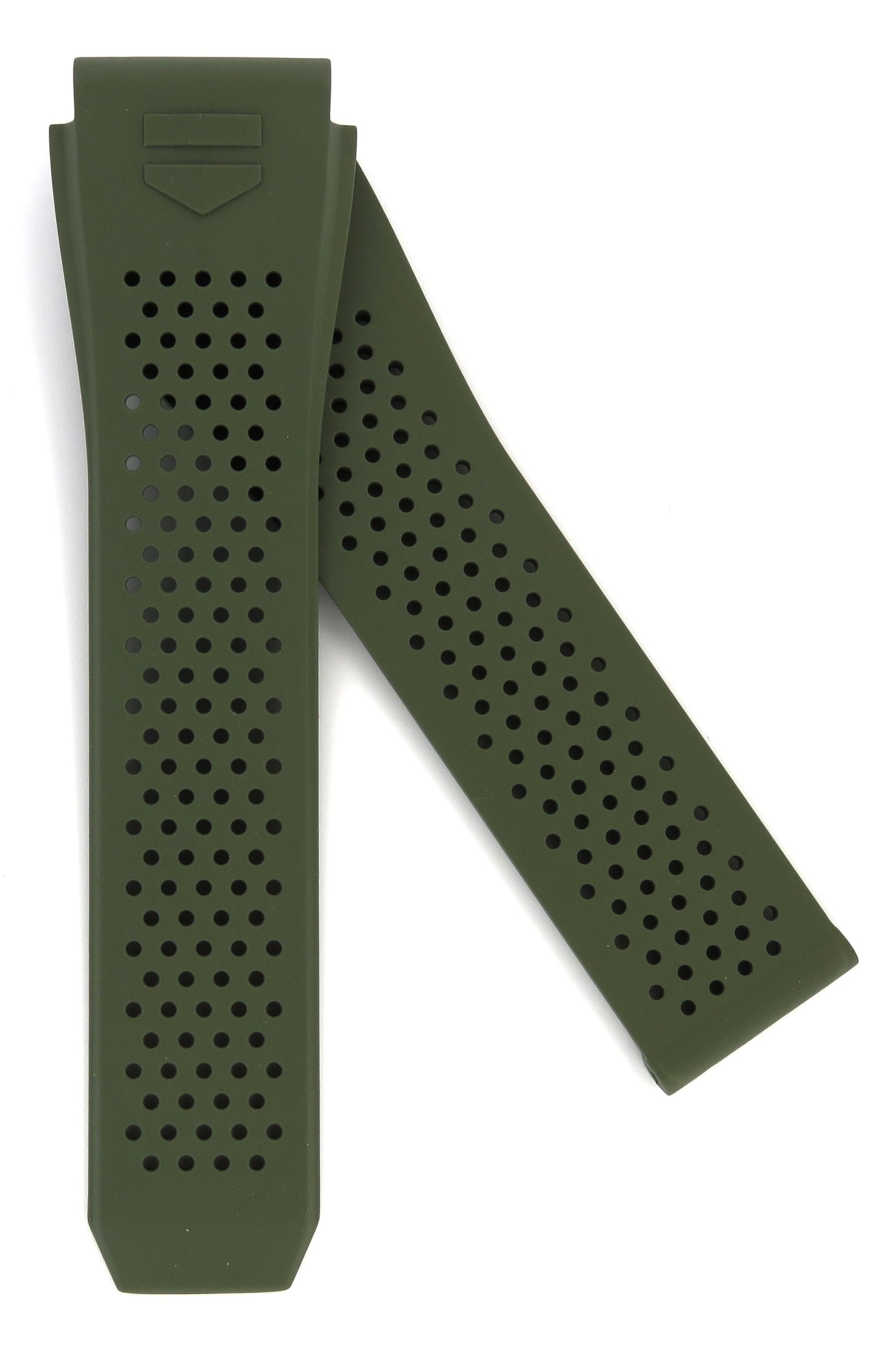TAG Heuer Connected FT6185 SBG8A10 Khaki Rubber Strap 22mm - Genuine OEM