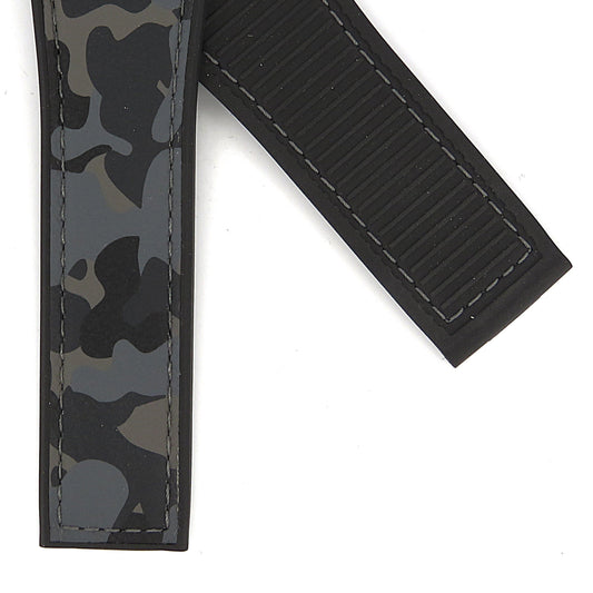 TAG Heuer Carrera FT6188 CAR5A8D Black Rubber Camouflage Leather Strap 22mm - Genuine OEM