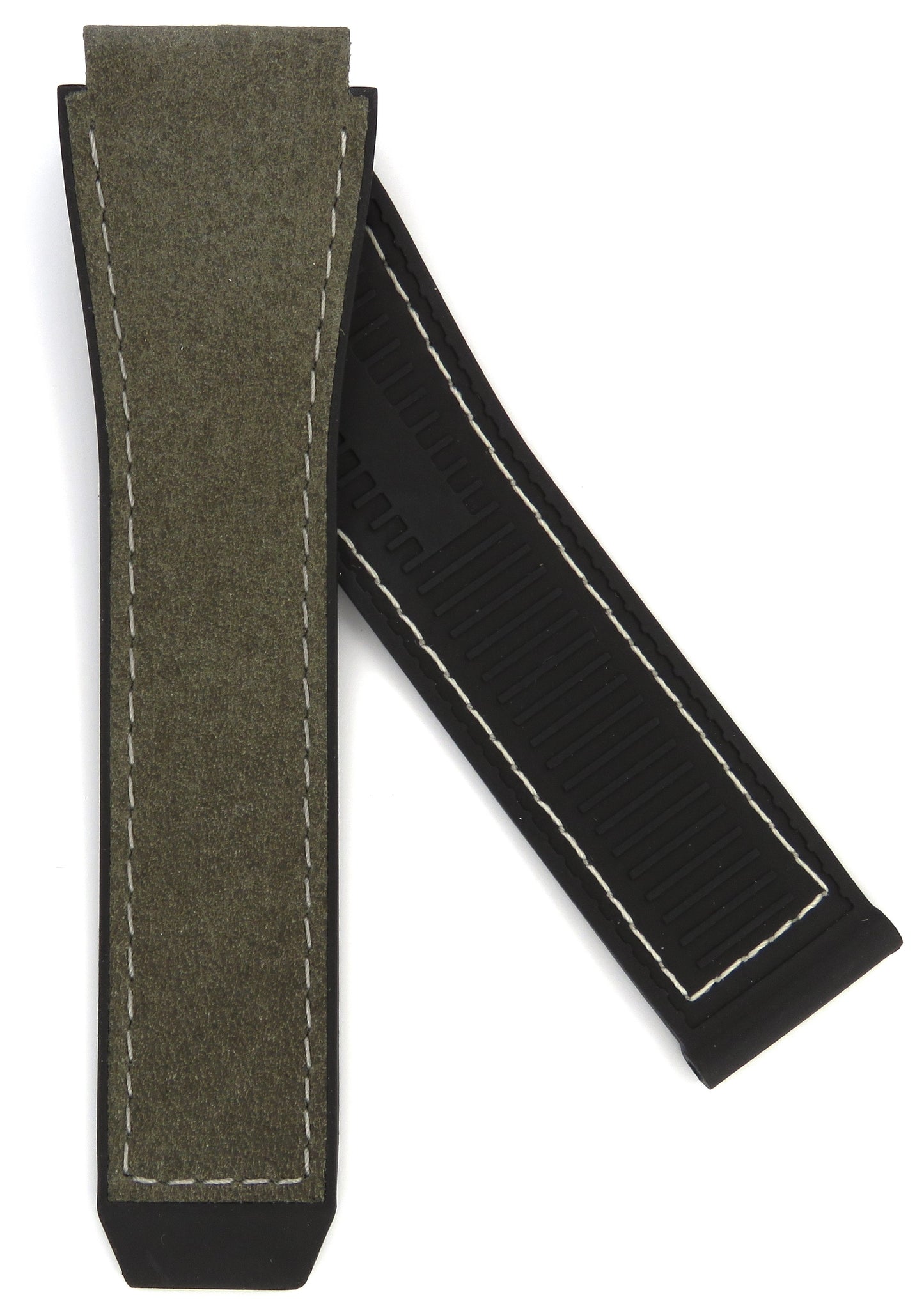 TAG Heuer Connected FT6195 SBG8A10 Black Rubber Green Leather Strap 22mm - Genuine OEM