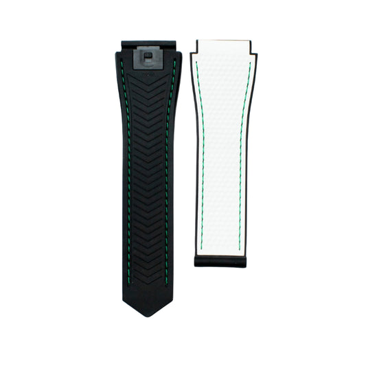 TAG Heuer Connected FT6214 SBR8A10 Black White and Green Rubber Strap 22mm - Genuine OEM