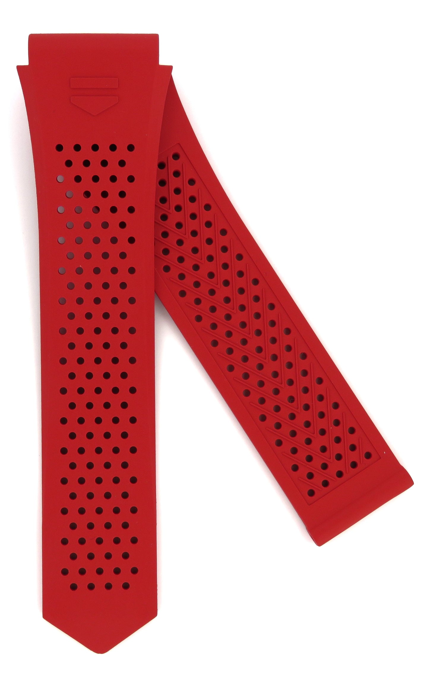 TAG Heuer Connected FT6216 SBR8A10 Red Rubber Strap 22mm - Genuine OEM