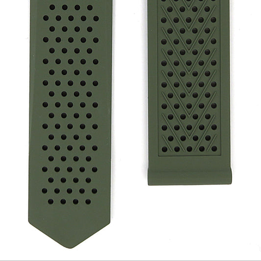 TAG Heuer Connected FT6218 SBR8A10 Green Rubber Strap 22mm - Genuine OEM