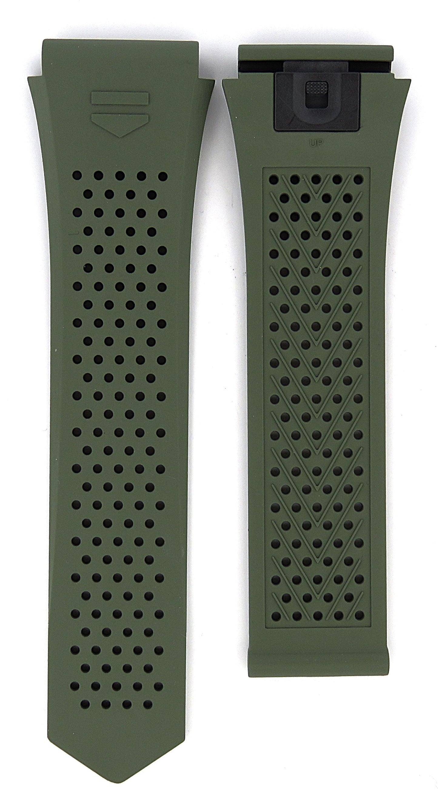 TAG Heuer Connected FT6218 SBR8A10 Green Rubber Strap 22mm - Genuine OEM