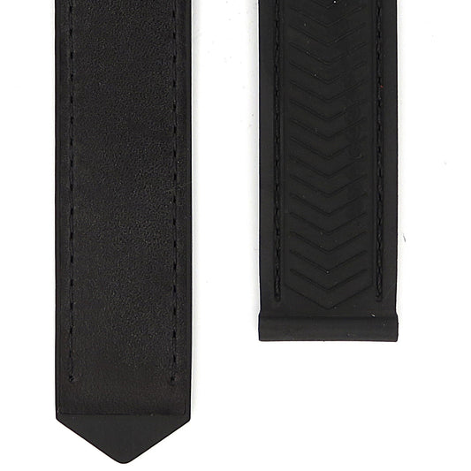 TAG Heuer Connected FT6245 SBR8A10 Black Rubber and Leather Strap 22mm - Genuine OEM