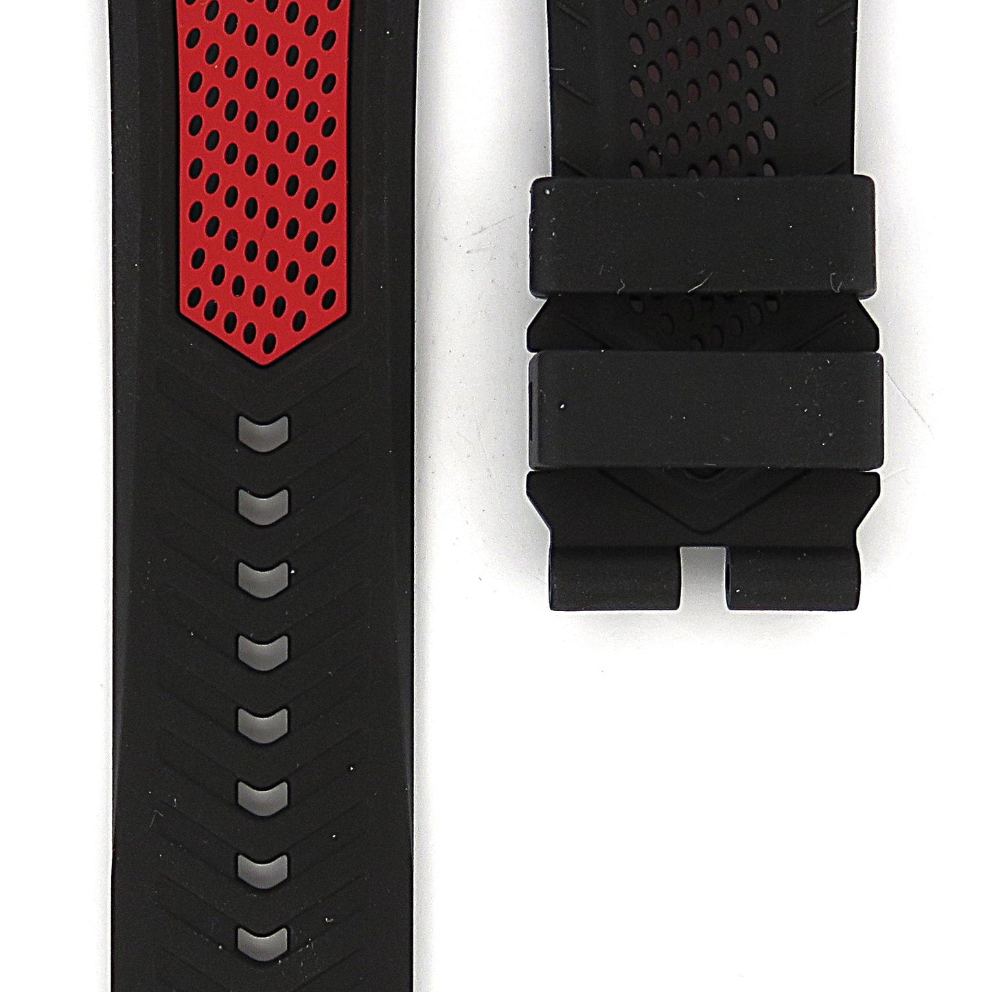 TAG Heuer Connected E4  FT8057 SBR8A10 Black and Red Rubber Strap 22mm - Genuine OEM
