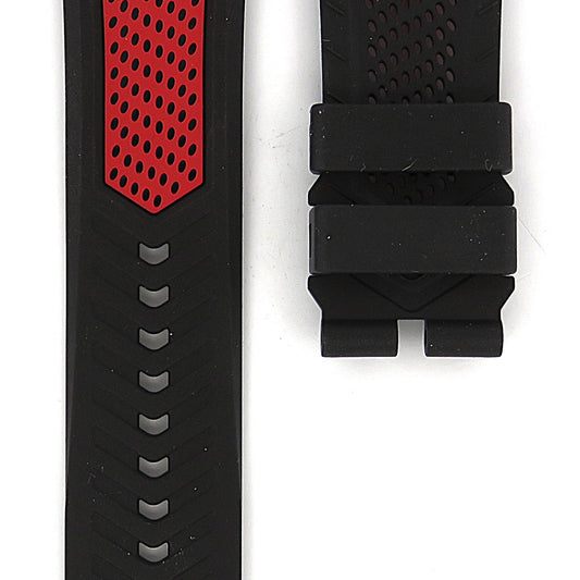 TAG Heuer Connected E4  FT8057 SBR8A10 Black and Red Rubber Strap 22mm - Genuine OEM