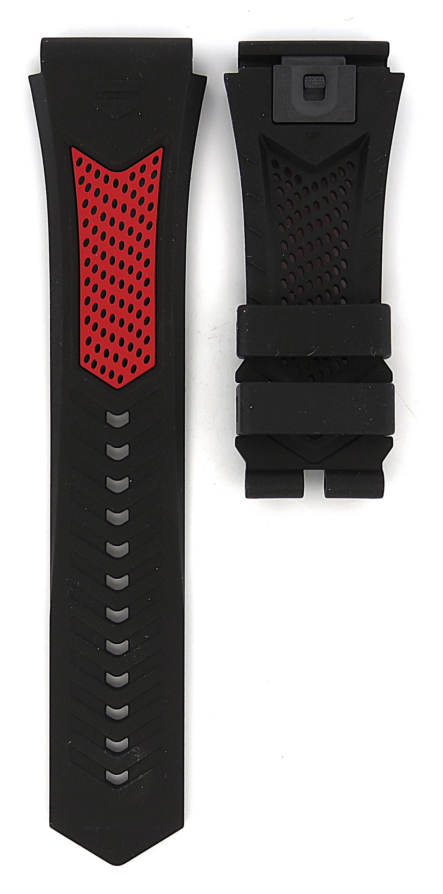 TAG Heuer Connected E4  FT8057 SBR8A10 Black and Red Rubber Strap 22mm - Genuine OEM