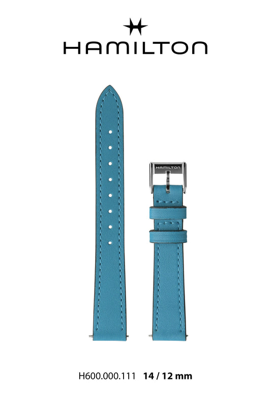 Hamilton Ardmore Leather-Blue Watch Strap 14/12mm Ref H690.000.111 - Genuine OEM