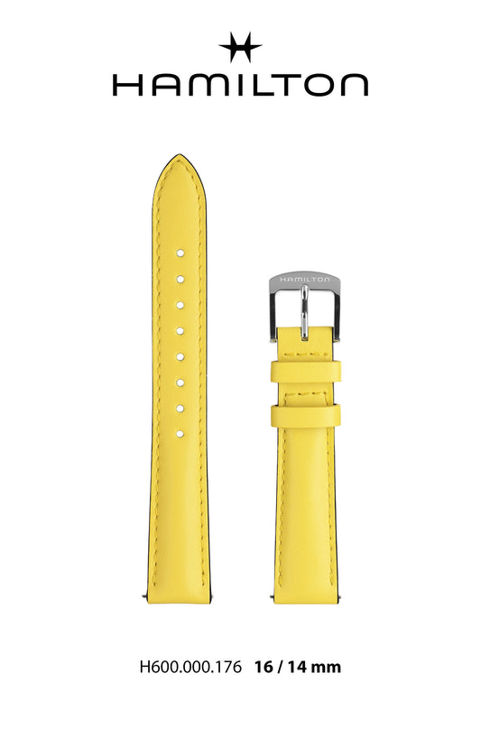 Hamilton Boulton Leather-Yellow Watch Strap 16/14mm Ref H690.000.176 - Genuine OEM