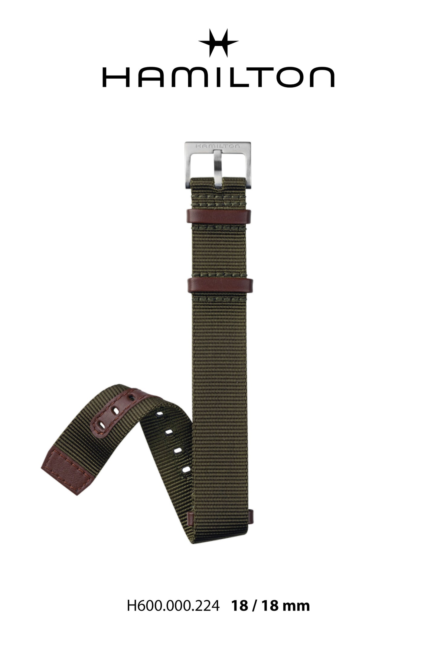 Hamilton Khaki Field  Watch Strap 18-mm Ref H690.000.224 - Genuine OEM