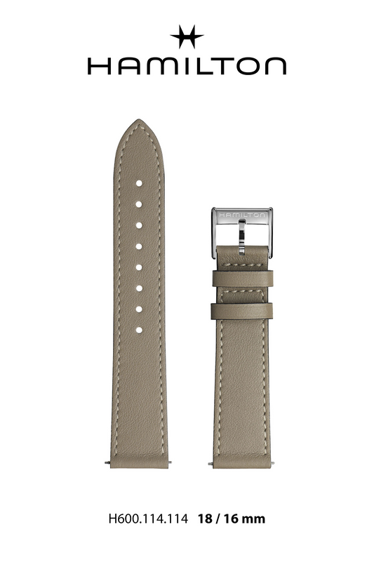 Hamilton Ardmore Leather- Beige Watch Strap 18/16mm Ref H690.114.114 - Genuine OEM