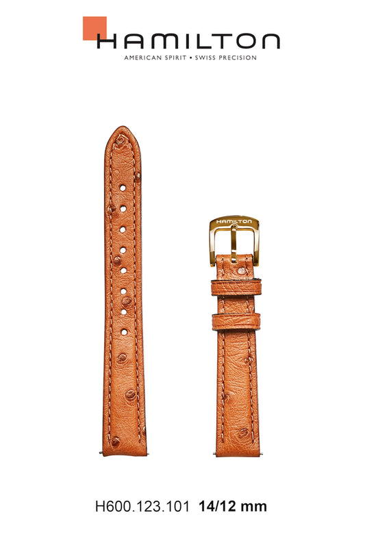 Hamilton Bagley Leather-Brown Watch Strap 14/12mm Ref H690.123.101- Genuine OEM