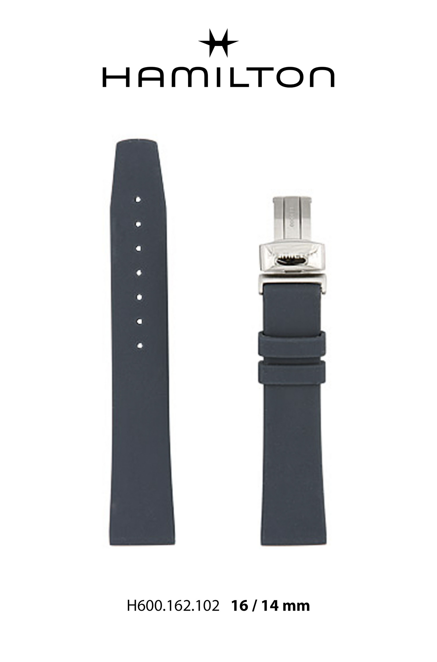 Hamilton Everest Rubber - Blue Watch Strap 14mm Ref H691.162.102 - Genuine OEM