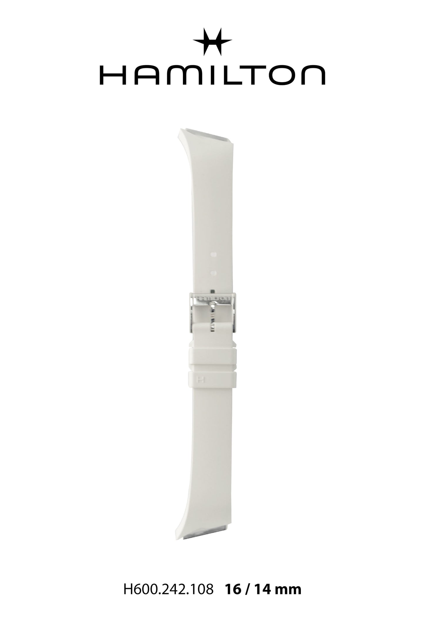 Hamilton Ventura S Emerald Rubber Watch Strap 16-mm Ref H691.242.108 - Genuine OEM