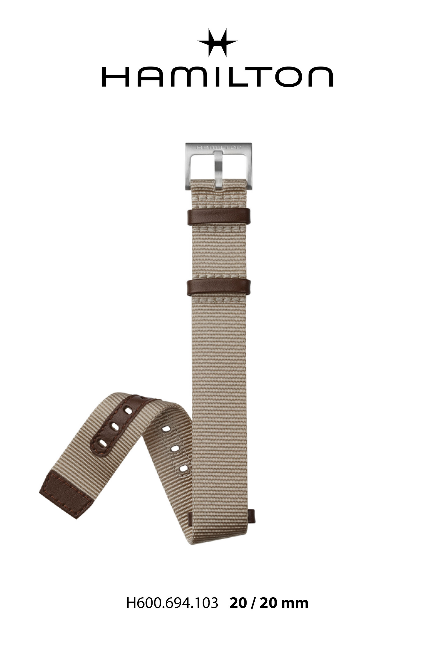 Hamilton Khaki Field Textile Watch Strap 20-mm Ref H690.694.103 - Genuine OEM