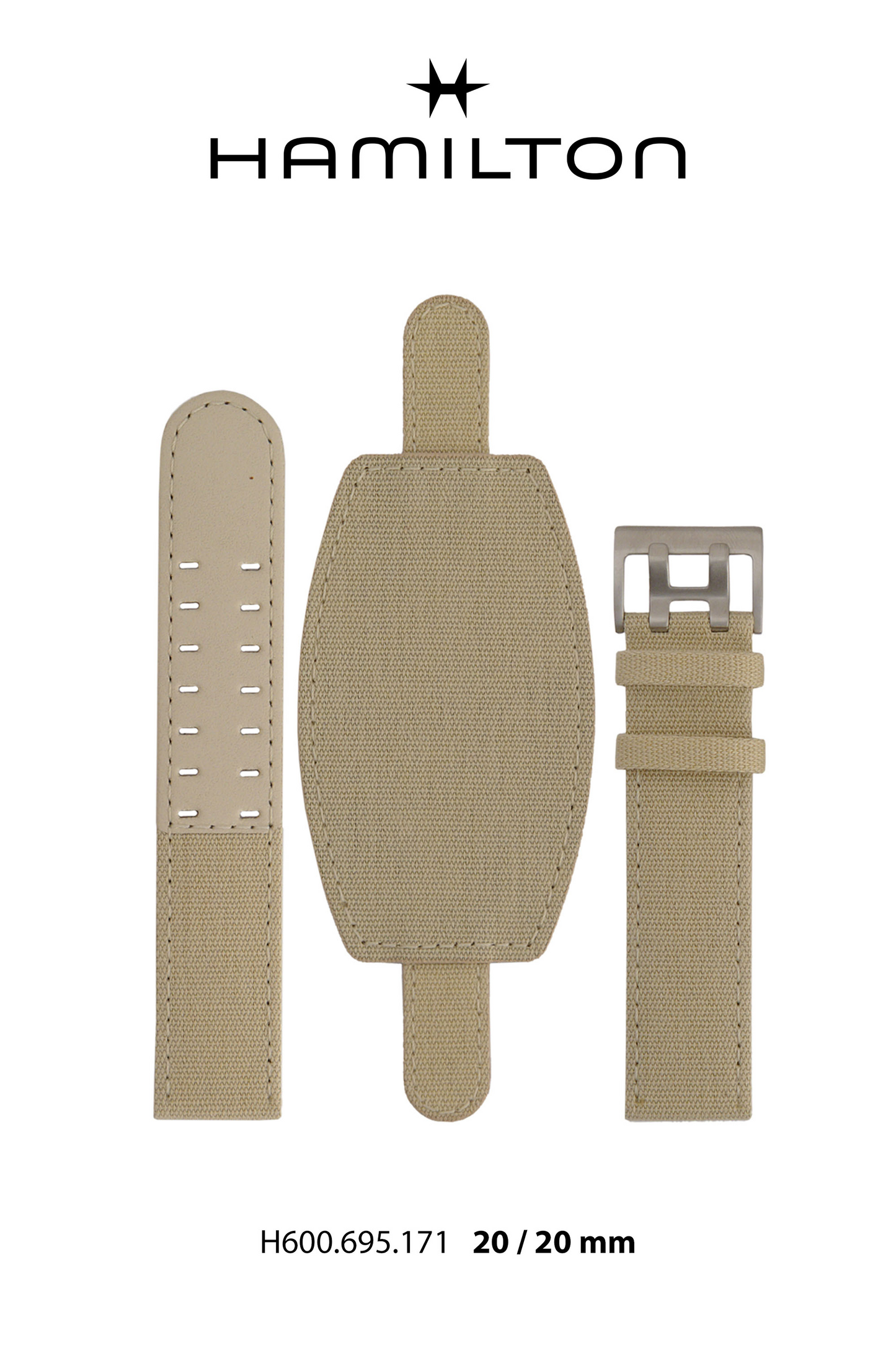 Hamilton Khaki Officer Textile Watch Strap 20-mm Ref H694.695.171 - Genuine OEM