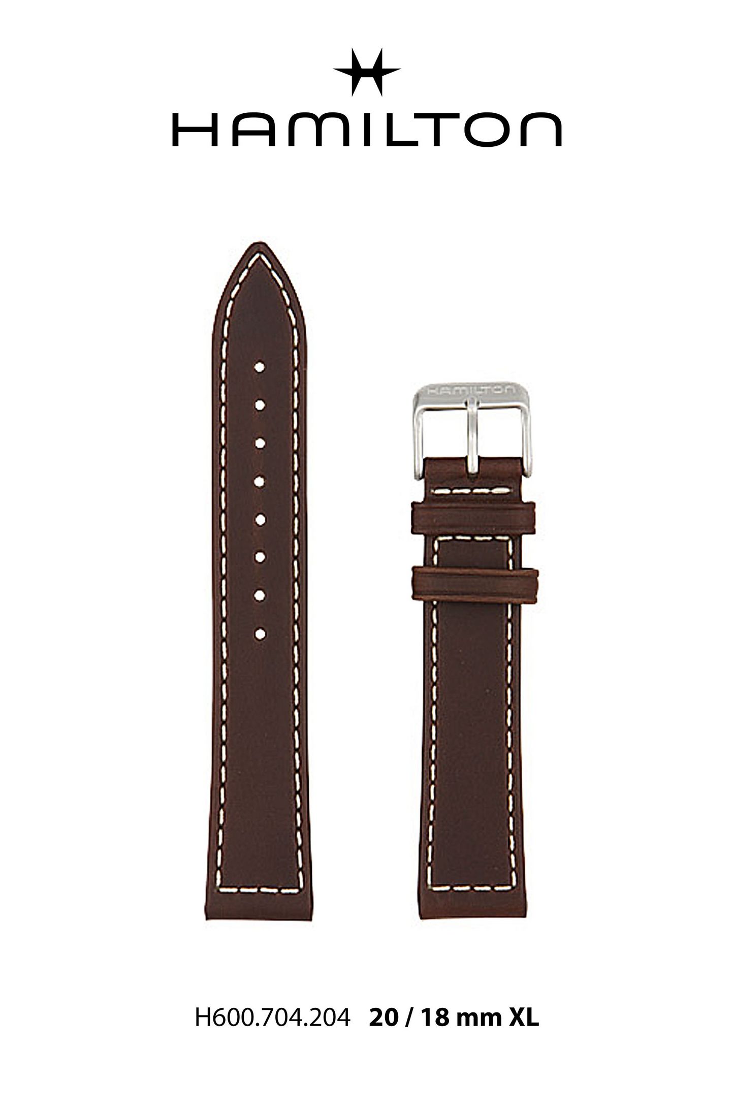 Hamilton Khaki Field Leather-Brown Watch Strap 20-mm Ref H690.704.204 - Genuine OEM
