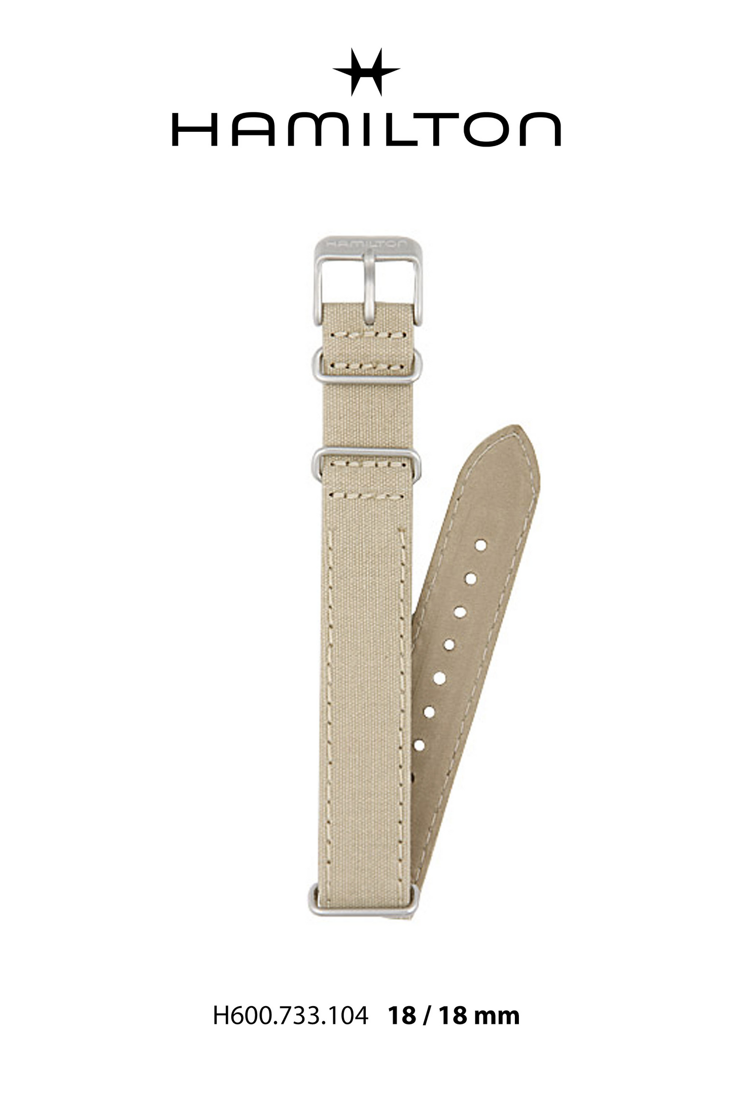 Hamilton Watch M Khaki Textile Watch Strap 18-mm Ref H694.733.104 - Genuine OEM